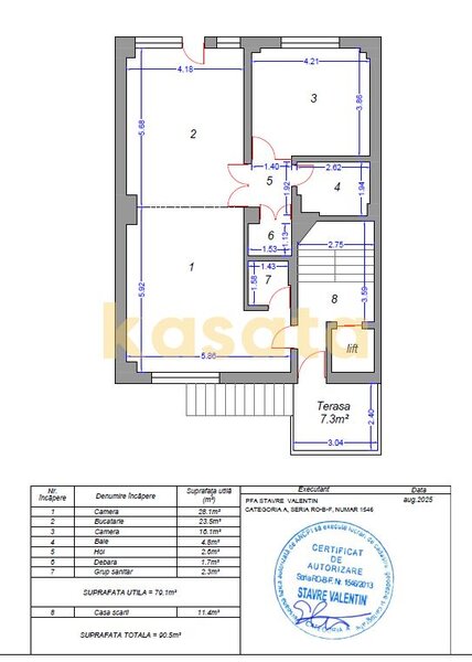 Mosilor 2 camere parter, 2 bai, 79.1 mp utili